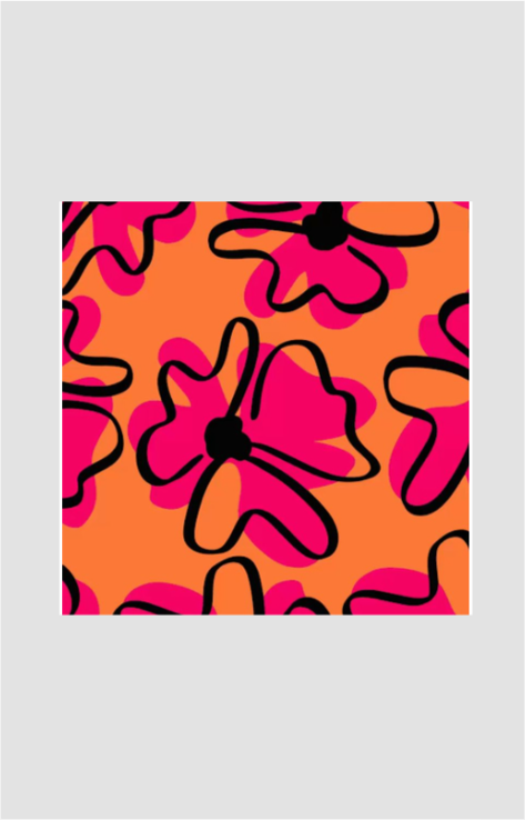 Orange Pink Flowers Sticker