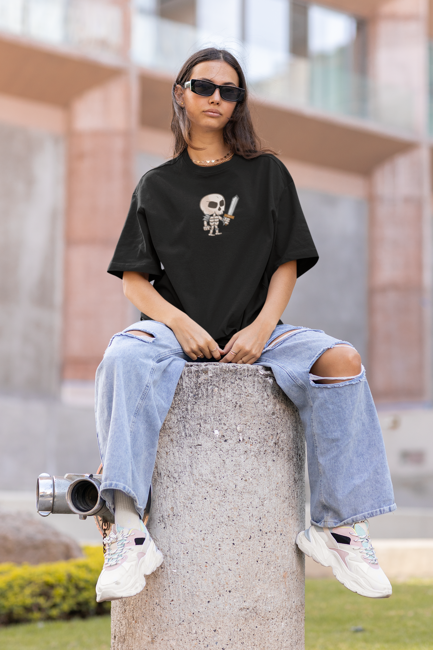 Tiny Skeleton | Oversized T-Shirt | Bae6