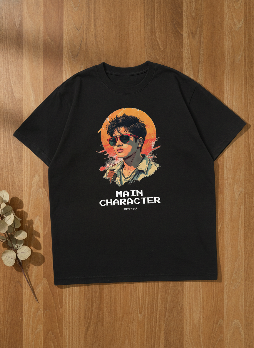 Main Character oversized t-shirt flat-lay